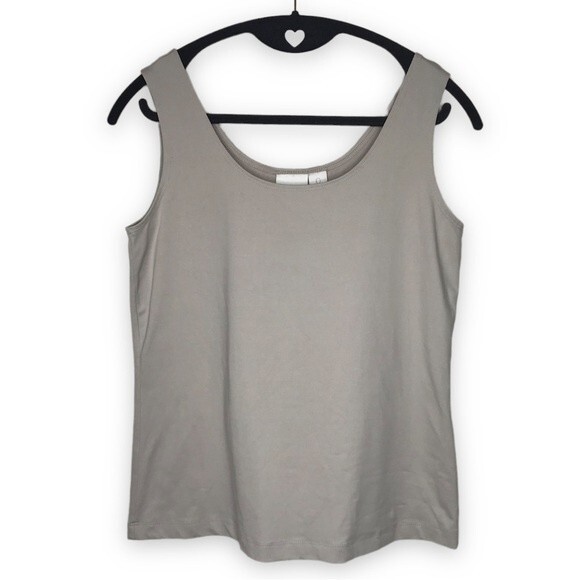 Chicos Tank Top Sleeveless Cami Beige Stretch Layer Womens Size Small Smoothing - Picture 1 of 11